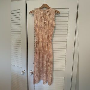 Faherty palm print linen dress